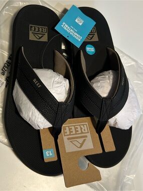 New REEF Element TQT 2.0 Men's Flip Flop Sandals - Bottle Opener Black size 13